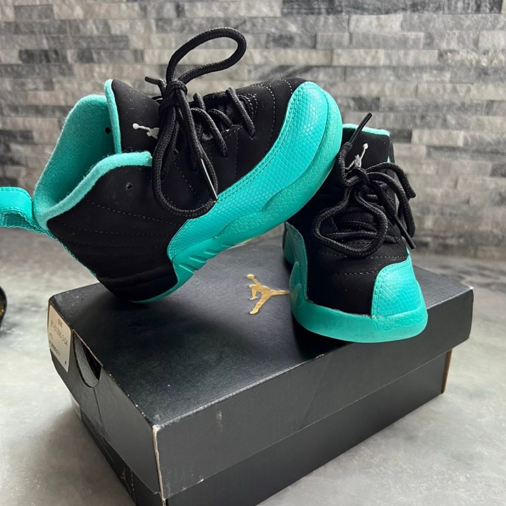 Jordan Black and Teal High-Top Sneakers